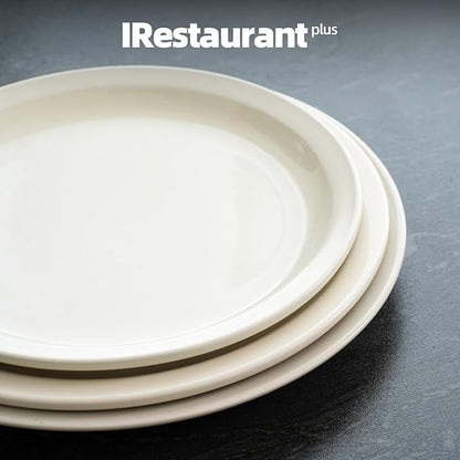 Stoneware Narrow Rim Commercial Grade Dinnerware America White, Plate 9", Case of 24
