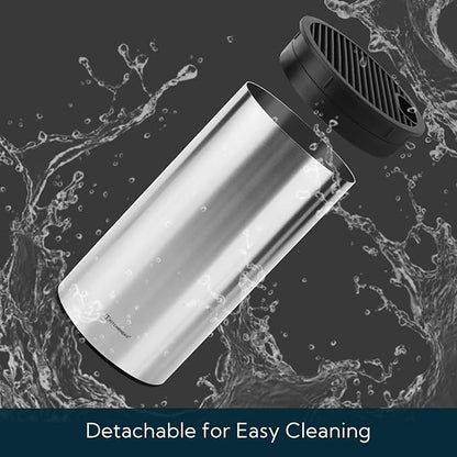 KITCHENDAO Universal Stainless Steel Knife Block,Round Kitchen Knife Holder without Knives, Modern Countertop Space Saver Knife Storage Stand with Slots for Scissors,Detachable for Easy Cleaning