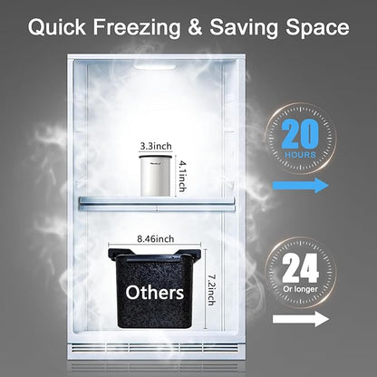 Clear Ice Cube Maker, 2.5 Inch Stainless Steel Crystal Large Clear Ice Ball Maker, Silicone Ice Cube Mold for Cocktails, Drinks & Bourbon, Whiskey Gifts for Men (1 Pack)