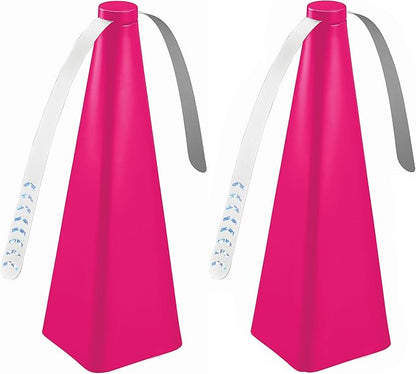 Treva Chemical Free Bug Fan, Fly Deterrent with Holographic Blades to Clear Bugs, Mosquitoes, and Flies, Battery Powered Fly Fan, Raspberry (2 Pack)