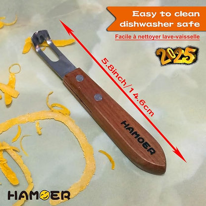 Channel Knife Zester - Fruit and Vegetable Tool for Decorating Cocktails, Desserts, and Salads Stainless Steel Tip 2 PACK