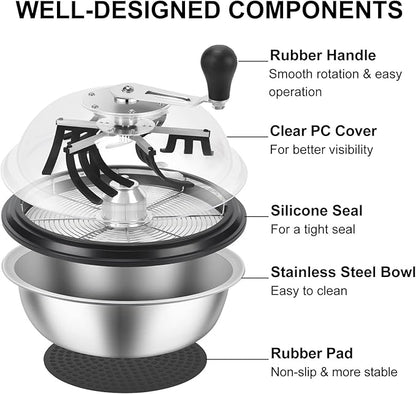 MELONFARM 19 in Bud Leaf Bowl Trimmer, Bud Bowl Trimmer with Switchable Stainless Steel Blades & Clear Visibility Dome, Hand Twist Spin Cutting Bud Trimmer for Buds, Flowers, Hydroponics Plants