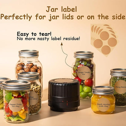 Electric Mason Jar Vacuum Sealer - Automatic Mason Jar Vacuum Sealer Kit, Vacuum Sealer for All Mason Jars With Regular Lids/Wild Mouth Lids, A Must-Have Tool for Canned Foods/Pantry etc