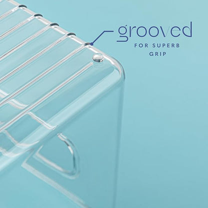 Plastic Food Storage 2 Pack Clear Container Bin with Handles for Organizing Kitchen, Pantry, Refrigerator, Freezer, Pantry, Cabinet, Closet, Bathroom. 10”x4”x6”