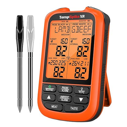 ThermoPro TempSpike 1000FT Wireless Meat Thermometer Digital with 2 Upgraded Ultra-Thin Probe, Kitchen Food Thermometer for Cooking, Turkey, Oven, Smoker, Rotisserie, BBQ, Grill Temperature Indicator