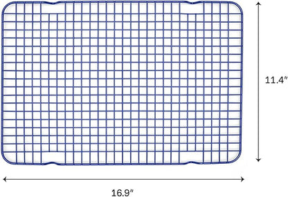 Great Jones Big Chill Wire Cooling Rack (Blueberry) – 16.9" × 11.4" Heavy-Weight Aluminized Steel,Nonstick Baking Rack – Oven Safe 450 °F, Bacon & Cookie Cooling Rack – Fits Half Sheet Pans