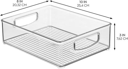 iDesign Stackable Pantry Bins, 2 Small, 2 Medium, and 2 Large Bins, 6 Pack, Clear, Made in USA