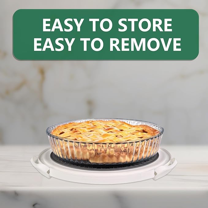 2 Pack Pie Carrier with Lids and Handles, Loadable Cupcake or Pizza Storage Containers, Includes Insulated Bags and Insulated Non-Slip Pads, Perfect for Transportation (Green)