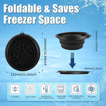 Face Bowl for Ice With Built-in Ice Tray, Collapsible Silicone Ice-Bath Face Bowl, Small Reusable Face-Ice Plunge Bowls, Perfect for Home Use, Camping, Travel (Green)