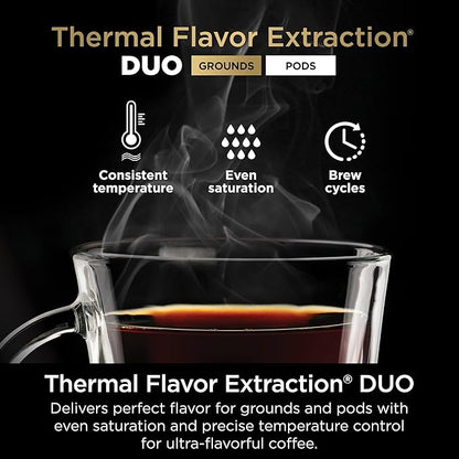 Ninja | Drip Coffee Maker | DualBrew Pro Hot & Iced Coffee | Compatible with K-Cup Pods | 3 Brew Styles (Classic, Rich, & Iced) | 70oz Removable Reservoir & Dishwasher Safe | Black | 14-Cup (Renewed)