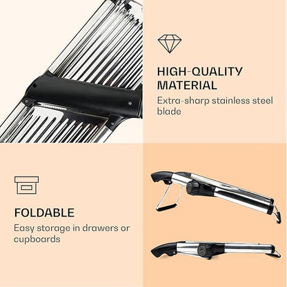 Gramercy Adjustable Mandoline Food Slicer, Mandoline Slicer for Kitchen, Mandolin, Potato, Tomato, Carrot, Vegetable, Fruit and Onion Cutter - Stainless Steel - INCLUDING 1 Pair Cut-Resistant Gloves