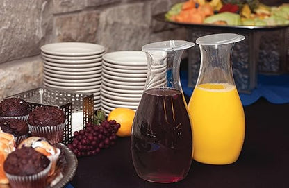 Carlisle FoodService Products 7090207 Cascata Carafe Juice Jar Beverage Decanter Only, Plastic, 1 L, Clear (Pack of 12)