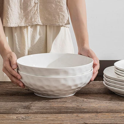 Large Pasta Bowls Set of 2, 10 Inch Pasta Serving Bowl Dinner Bowls, Kitchen Bowl Set, Microwave and Dishwasher Safe, Scratch Resistant, Set of 2