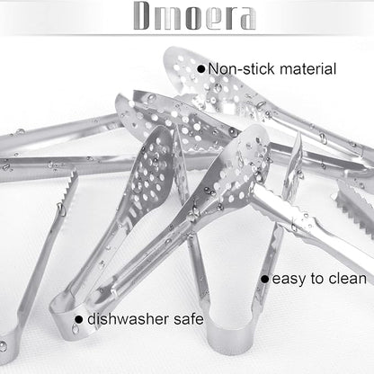24 Pack Premium Small Serving Tongs,Dmoera Mini Stainless Steel Appetizer Tongs, 5 Inch(12.7cm)