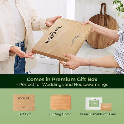 Dishwasher Safe Carbonized Bamboo Wood Cutting Boards for Kitchen with Juice Groove, Wooden Charcuterie & Chopping for Fruit, Vegetables & Cheese, Durable, Lightweight, Water-Resistant