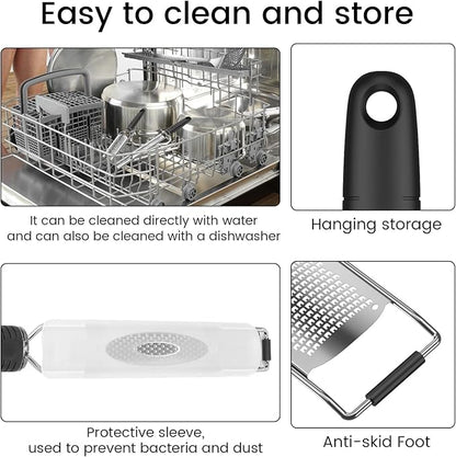 4Pcs Stainless Steel Grater for Different Food Grater with Non-Slip Handle for Vegetables Cheese Shredder and Lemon