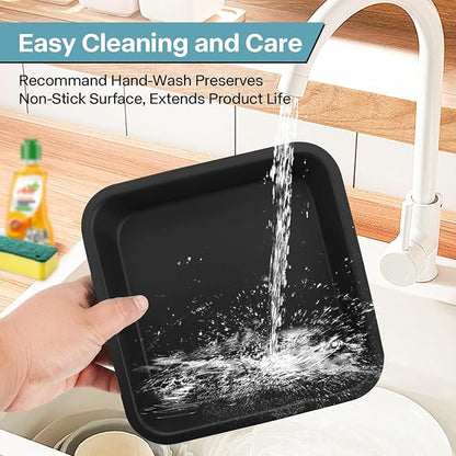 2-Pack 8x8 Square Cake Pan, Nonstick Brownies Square Cake Pan, 8 inch Square Baking Pan for Making Meat Dishes, Square Cake Pan for Beginners, Easy to Clean