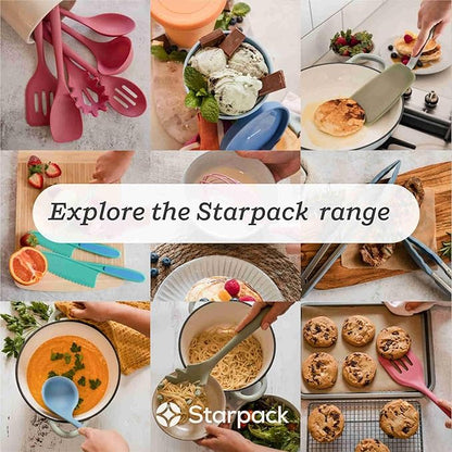 StarPack Premium Silicone Kitchen Tongs 12-Inch - Stainless Steel with Non-Stick Silicone Tips, High Heat Resistant to 600°F, For Cooking, Serving, Grill, BBQ & Salad (Gray Black)