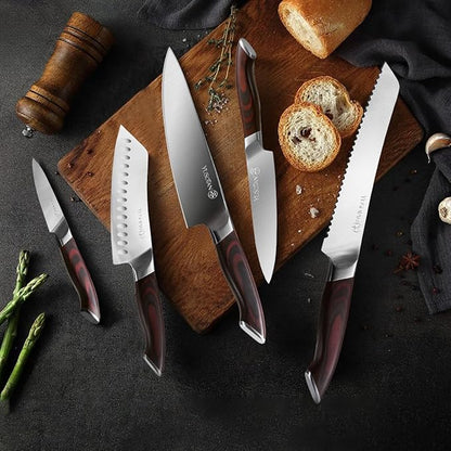 5-Piece Knife Set Professional Kitchen Knife Set Ultra Sharp High Carbon Stainless Steel Chef Knife Set for Kitchen Japanese Cooking Knife with Gift Box