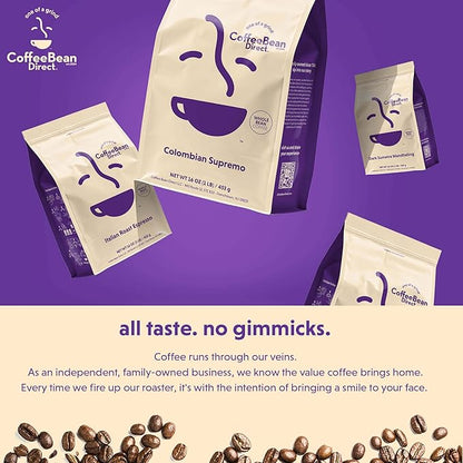 Coffee Bean Direct Sumatra Mandheling, Whole Bean Coffee, Light Roast, 5 Pound Bag (Pack of 1)