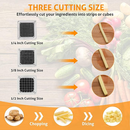 WICHEMI Replacement Chopper Blade 3/8" Stainless Steel Onion Chopper Dicer Blades and Pusher Block for Tomato Dicer French Fry Cutter