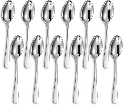 KEAWELL Premium Louise Demitasse Espresso Spoons, 18/10 Stainless Steel Mini Coffee Spoons, Dishwasher Safe (5.6 inches, 12)