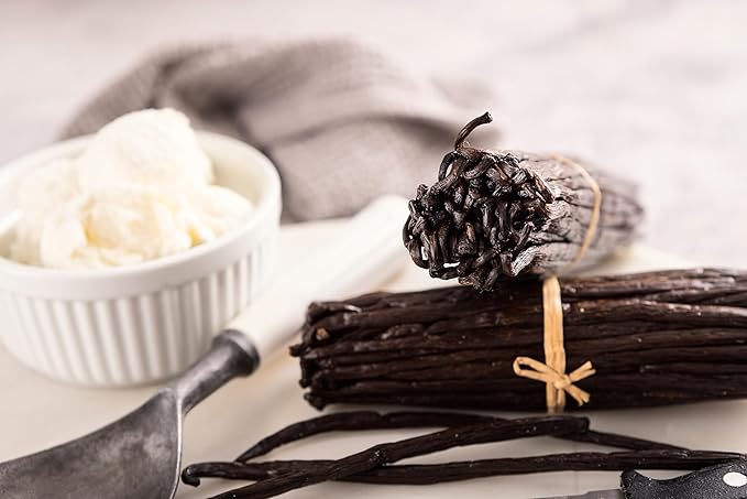 10 Vanilla Beans - Whole Extract Grade B Pods for Baking, Homemade Extract, Brewing, Coffee, Cooking - Tahitian