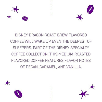 Joffrey's Dragon Roast Brew - Disney Specialty Coffee, Flavored Artisan Medium Roast, Pecan, Vanilla & Caramel Notes, Brew or French Press (Ground, 11oz)