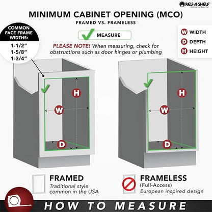 Rev-A-Shelf 11" Pullout Kitchen Cabinet Storage Organizer Slide Out Pantry Spice Rack with Adjustable Shelves for 11.5" W Cabinet Opening, 448-BC-11C