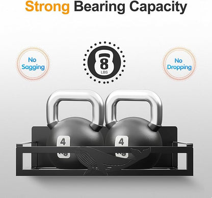 Magnetic Spice Rack for Refrigerator, 2 Pack Metal Magnetic Shelf Organizer for Fridge Side, Strong Spice Storage Rack for Kitchen, Black