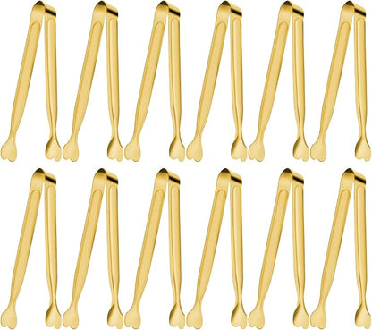 Serving Tongs, Anytrp 12-Packs Stainless Steel Sugar Tongs, 5.3inch Small Tong Kitchen Appetizers Tong for Serving Food, Buffets, Coffee Bar, Tea Party, Desserts Party and Ice Bucket