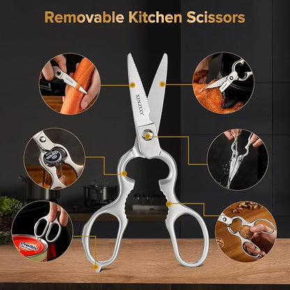 XINZUO Damascus 7-Piece Kitchen Chef Knife Block Set,Professional Sharp Cutting Knife Set with Block,Pakkawood Handle,Chef Gift Box