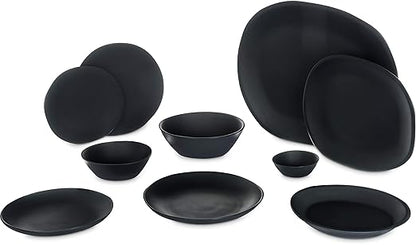 Carlisle FoodService Products Ridge Reusable Plate Rimless Plate for Home and Restaurant, Melamine, 11 Inches, Slate, (Pack of 12)