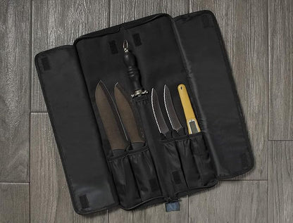 Asaya Chef Knife Roll Bag - 12 Pockets for Knives and Kitchen Utensils - Lightweight, Durable, and Stain Resistant Nylon - Perfect for the Traveling Chef - Knives not Included