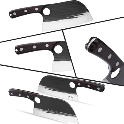 SHANGDAO Meat Cleaver Knife 7.8", Butcher Knife for Meat Cutting, High-carbon steel Chopper Knife, Vegetable Cleavers, Forged Blade & Wood Handle, Camping Thanksgiving Christmas Gifts