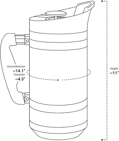 BruTrek Basecamp Coffee Press - Double Wall Vacuum Insulated Stainless Steel - Bru-Stop Technology, No Grounds in Coffee, No Spill Lid (Storm Gray, 48 fl.oz)