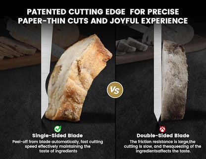 Re-Sharpenable Bread Knife for Homemade Bread, 10.6 Inch Multifunction Serrated Knife, Razor Sharp Slicer, Forged High Carbon German Steel, Full Tang Ergonomic Handle Design for Sourdough Turkey Fruit