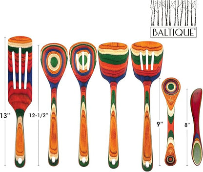 Totally Bamboo Baltique Marrakesh Collection 7 Piece Cooking Utensil Set, Safe for Nonstick
