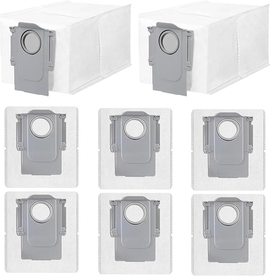 8 Pack Dust Bags Compatible With Roborock Q Revo Qrevo S Qrevo MaxV Qrevo Pro Qrevo Curv Qrevo Edge Qrevo Slim Qrevo Master S8 MaxV Ultra S8 Max Ultra Robot Vacuum Bags Disposable Bag Accessory