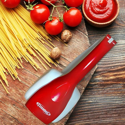 Electric Hard Cheese Grater, Model CES03D, Red, Stainless Steel, Automatic, Cordless, 3 Interchangeable Blades, Easy to Clean