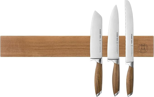 Schmidt Brothers - Acacia 24" Knife Magnetic Strip Wall Bar, Universal Magnetic Knife Holder for Wall and Cutlery Storage Up to 12-16 Knives