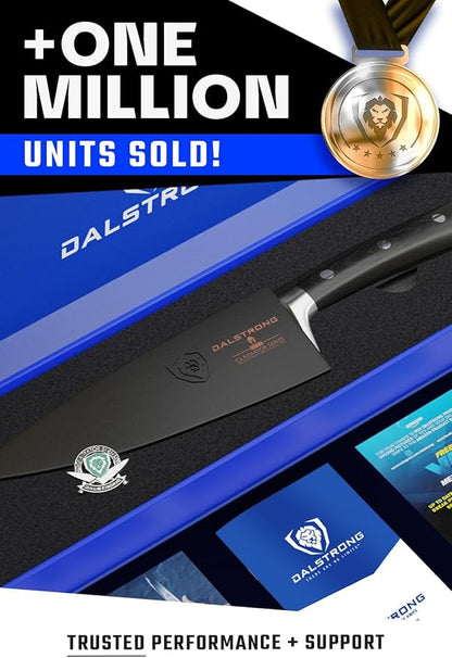 Dalstrong Chef Knife - 6 inch - Gladiator Series Elite - Forged High Carbon German Steel - Razor Sharp Kitchen Knife Gift - Full Tang - Black G10 Handle - Sheath Included - NSF Certified