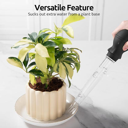 U-Taste 1.5oz Angled Turkey Baster - 228.2ºF Heat Resistant Food Grade Tritan and Silicone Large Octopus Bulb Baster Set with Cleaning Brush for Cooking Basting Meat Poultry Beef Chicken (Black)