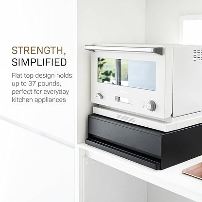 Yamazaki Home Tower Kitchen Countertop Organizer Appliance Stand With Drawer And Pull-Out Shelf - Steel