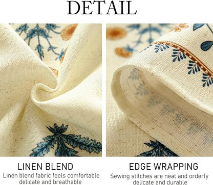 ISAENNE Designer French Pale Yellow Extra Long Rectangle Table Cloth,Linen Floral Tablecloth,Wrinkle Resistant Decor Tablecloths for Dining Thanksgiving Banquet Kitchen Party,67"*118"-Estevan A