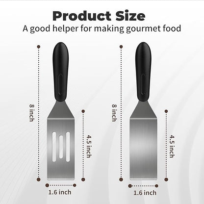 Small Spatula,Stainless Steel Spatula,Metal Spatula for Cooking with Heat Resistant Handle,Metal Spatulas for kitchen use for Pancakes、Lasagna、Brownies、Cake and Cookie