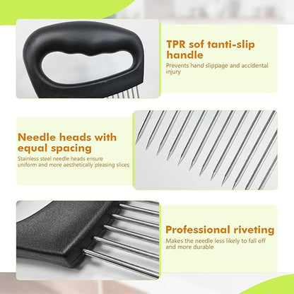 2 PCS Onion Holders for Slicing, Extra-Large & Mini Onion Slicer Tool Set, Food Cutting Guide for Tomato Potato Meat, Practical Meat Tenderizer Tool, Vegetable Chopper, Kitchen Essentials