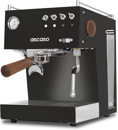 Ascaso Steel PID Programmable Espresso Machine w/Volumetric Controls, Single Thermoblock, 120V (SINGLE, BLACK)