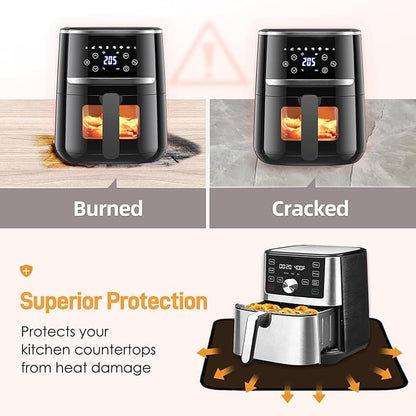 Heat Resistant Mats for Countertop - Fireproof 16x20in Heat Resistant Mats for Air Fryer - Kitchen Countertop Protector for Air Fryer, Coffee Maker, Stand Mixer, Toaster, Oven Brown - 2PCS
