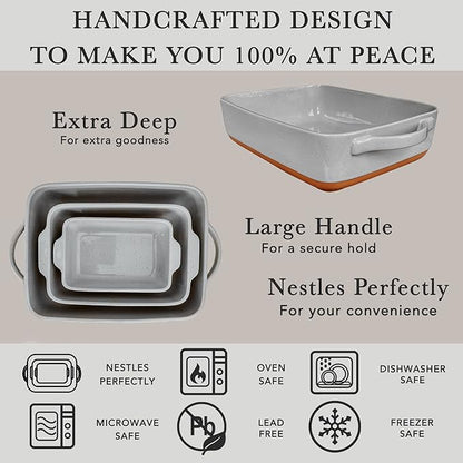 Mora 9x13in Deep Porcelain Baking Dish - Oven to Table, Freezer Safe